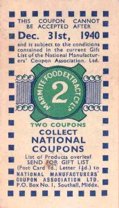 Marmite coupon, about 1940. TWCMS : 2009.1494