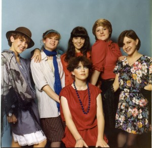 Fashionably dressed students at South Shields Marine and Technical College, 1980s
