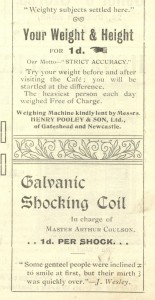 Advert from the Great Bazaar programme, Southern Memorial Hall, Low Fell, 1-3 June 1910 (TWAM ref. C.GA17/17/2)