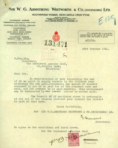Letter to the Secretary of the Scotswood Apaches, 23 October 1931 (TWAM ref. DS.VA/2/22/4). 