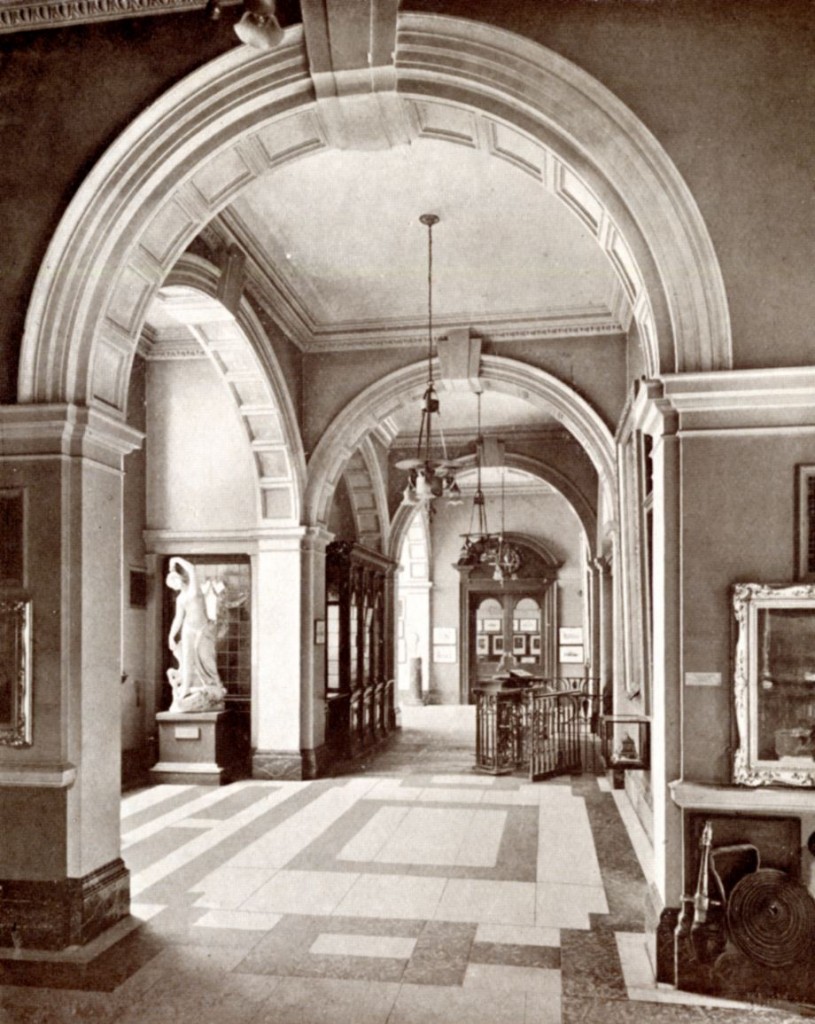 The entrance hall of the Laing Art Gallery, about 1916
