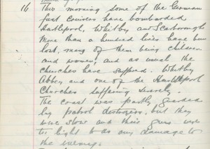Whitburn School log book entry, 16 December 1914 (TWAM ref. E.WHB2/2/3)