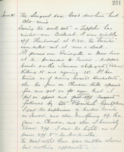 Whitburn School log book entry, 21 June 1915 (TWAM ref. E.WHB2/2/3)