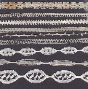 Copy of 17th century lace made by author with bobbin-made tapes 