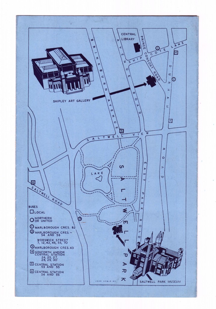Saltwell Park Museum 1955 Brochure back