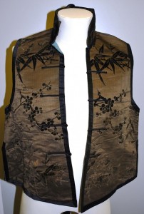 M4909 - brown silk and velvet waistcoat 