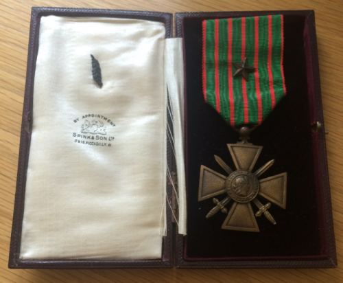 Croix de Guerre medal of Miss K.M. Hancock