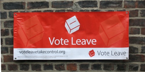 Vote Leave Banner found hanging on King Street, in South Shields collection