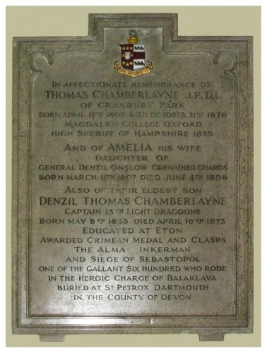 Family memorial tablet in St Matthew’s Church, Otterbourne