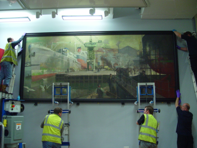 Fitting the larger paintings in the new Northern Spirit Gallery