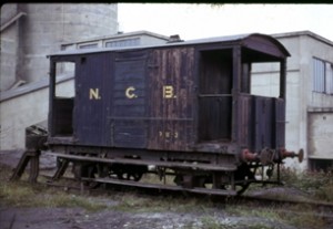 The Goods Brake Van before restoration at Wearmouth Colliery in 1976.