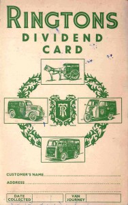 Ringtons dividend card, about 1950s. TWCMS : 2000.3030.3