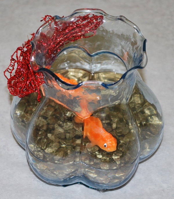 Goldfish in bowl - representing life. (Don't worry, they're plastic!)