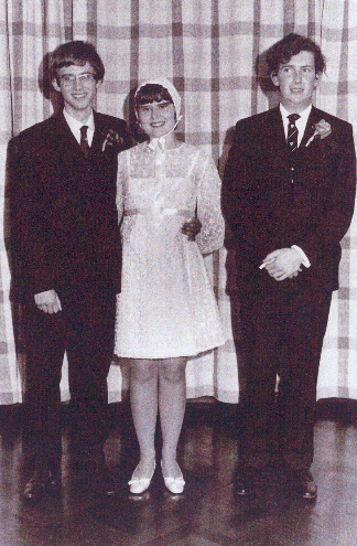 Photograph of bride in wedding dress c.1960s