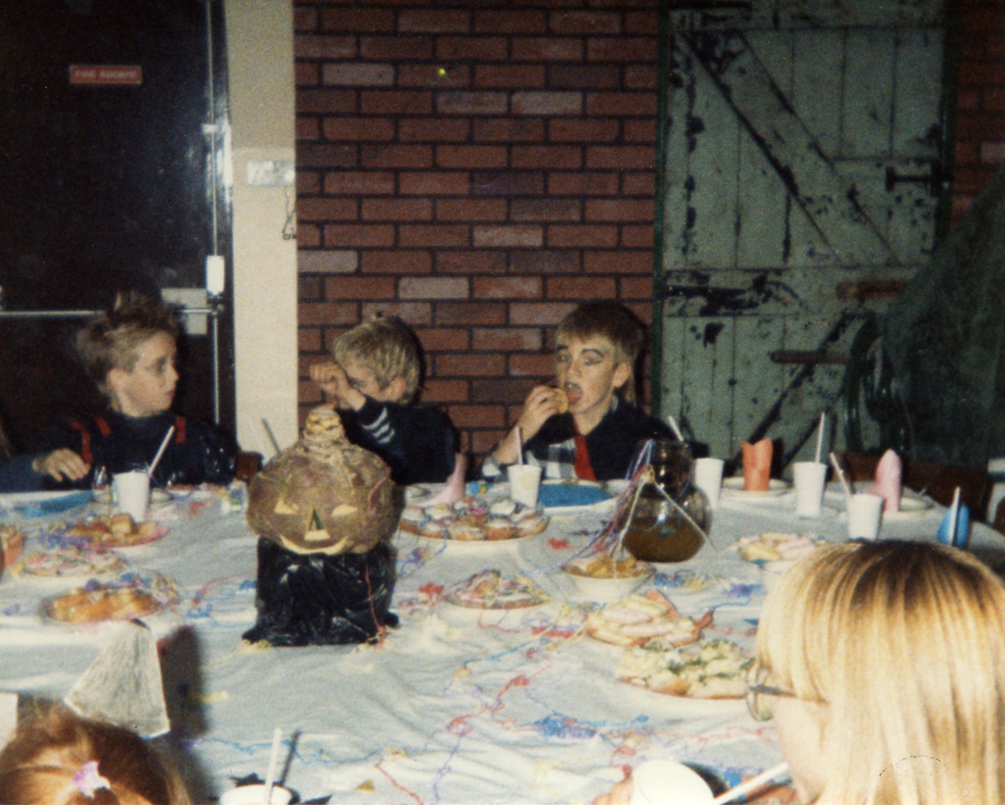 Children at a Halloween party in South Shields mid 1980s
