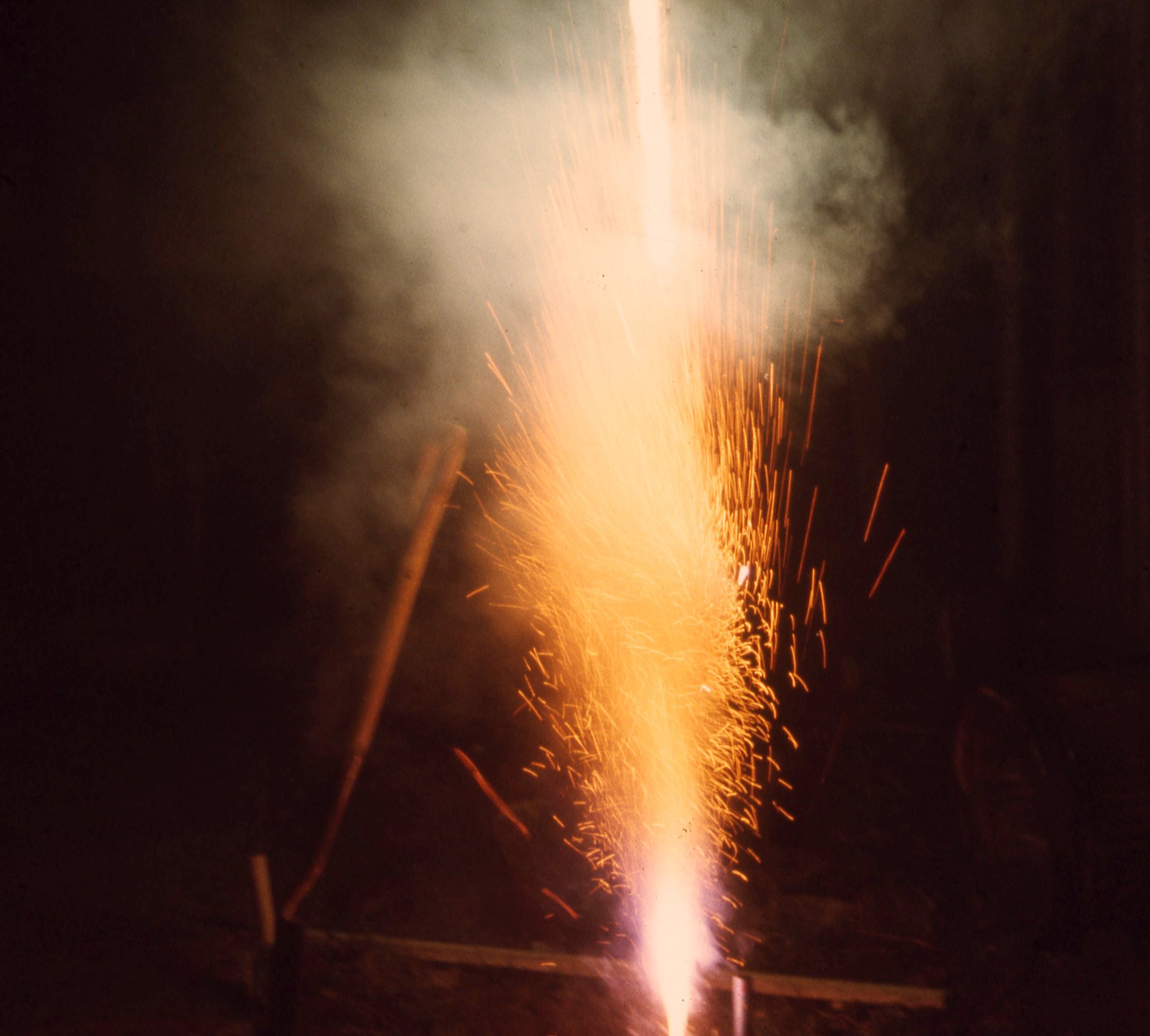 fireworks in a garden in South Shields 1966