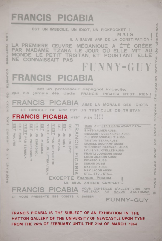 Poster for a 1964 Francis Picabia exhibition curated by Richard Hamilton