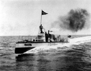 Turbinia at speed in the North Sea by Alfred J West
