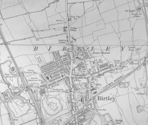 Ordnance Survey map showing the site before the construction of the factory, 1915