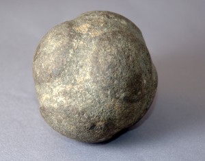 A Neolithic carved stone ball from Houghton-le-Side, County Durham.