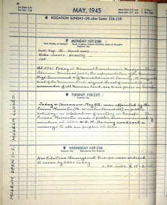 Curator T Russell Goddard's diary