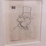 Line profile drawing of man in top hat