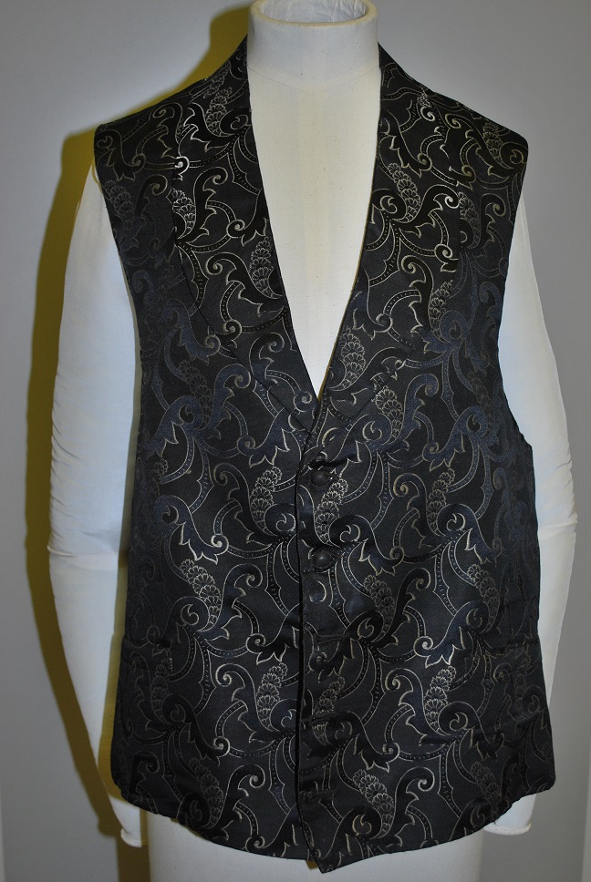 black silk grosgrain waistcoat