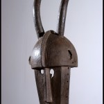 Brown helmet mask with two horns