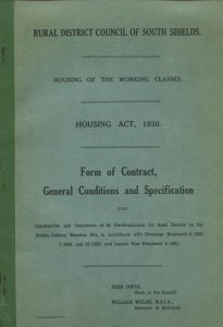 A contract for the construction of 65 houses for 'aged persons' at Boldon Colliery, 1931