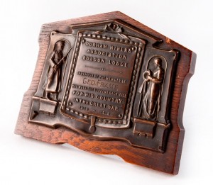 Memorial plaque presented by the Boldon Lodge of the Durham Miners' Association to the next of kin of George William Frame