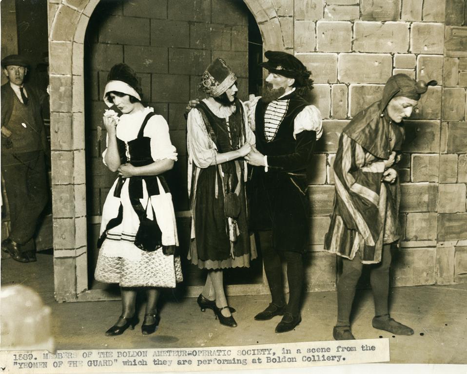 A photograph of members of Boldon Amateur Operatic Society, about late 1920s