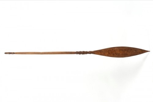 NEWHM : C589, Maori canoe paddle, New Zealand. Acquired in 1769, possibly on James Cook’s first circumnavigation of the globe. 