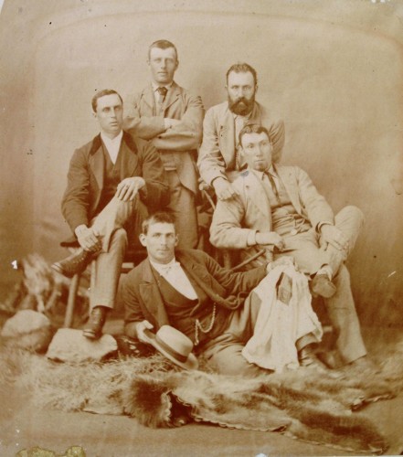 Photograph of the Renforth Four (with spare man) 1871. Clockwise, from left, James Percy (bow), Robert Chambers (from Wallsend) (2), Harry Kelley (3), James Renforth (stroke) and John Bright (spare man). The Blenheim crew that contested the fours race at the Tyne Regatta included James Percy (bow) and Harry Kelley (3) but Thomas Matfin replaced the late James Renforth at stroke, and Ralph Hepplewhite was at (2) in place of Robert Chambers. David Clasper 